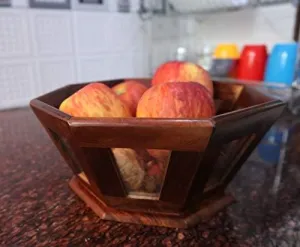 Rose Wood Tableware Fruit Basket Tray