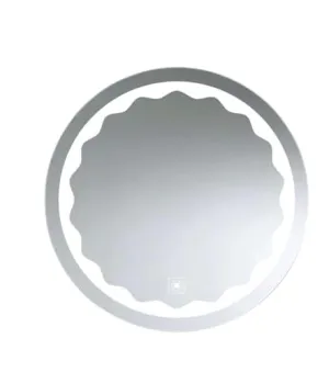 Round LED Wall Mirror for Bathroom, 24x24 cm, 3 LED Lights, Framed