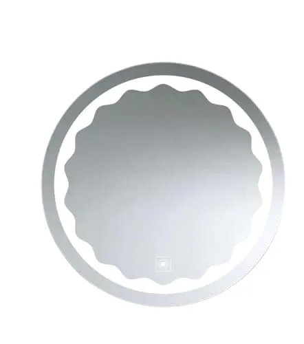 Round LED Wall Mirror for Bathroom, 24x24 cm, 3 LED Lights, Framed