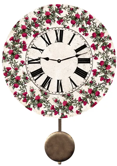 Rustic Flower Clock- Wall Clock