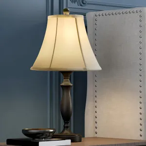 Rustic Trumpet Shade Bedside Nightstand Light with Single-Bulb
