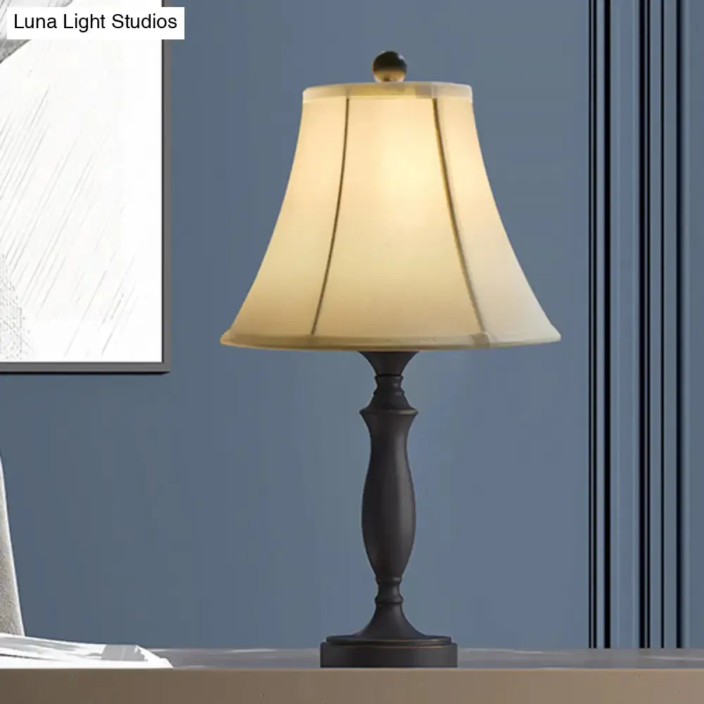 Rustic Trumpet Shade Bedside Nightstand Light with Single-Bulb