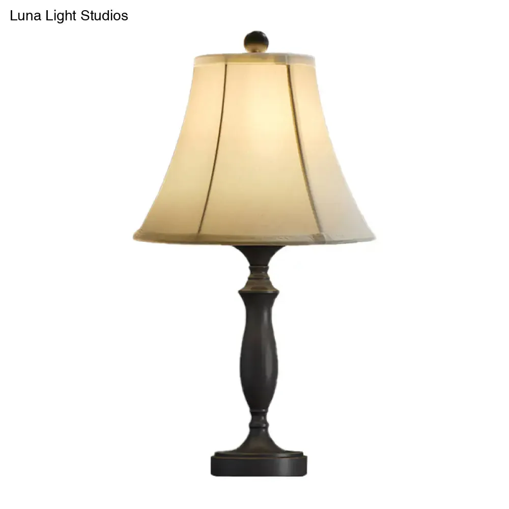 Rustic Trumpet Shade Bedside Nightstand Light with Single-Bulb