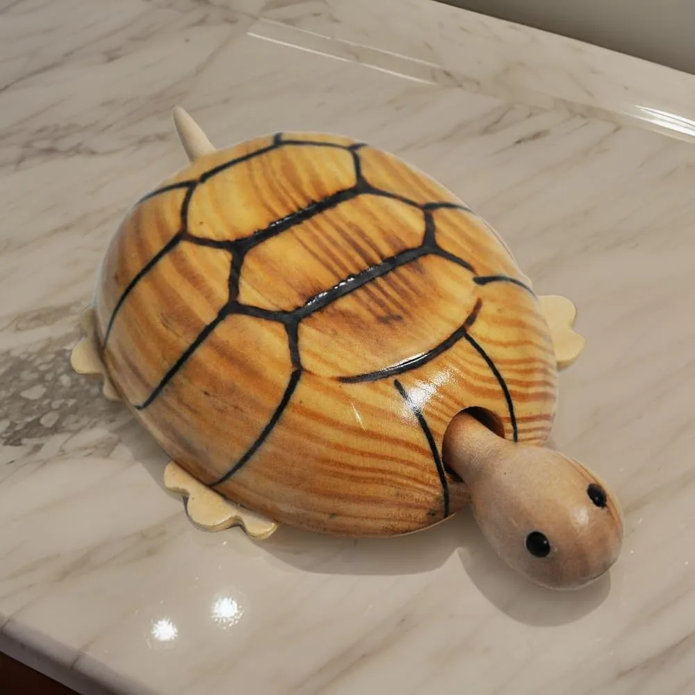 Salvus APP SOLUTIONS Charming Wooden Tortoise: A Perfect Blend of Home Decor and Playtime Fun