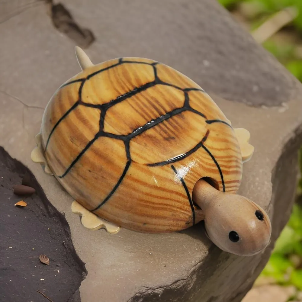 Salvus APP SOLUTIONS Charming Wooden Tortoise: A Perfect Blend of Home Decor and Playtime Fun