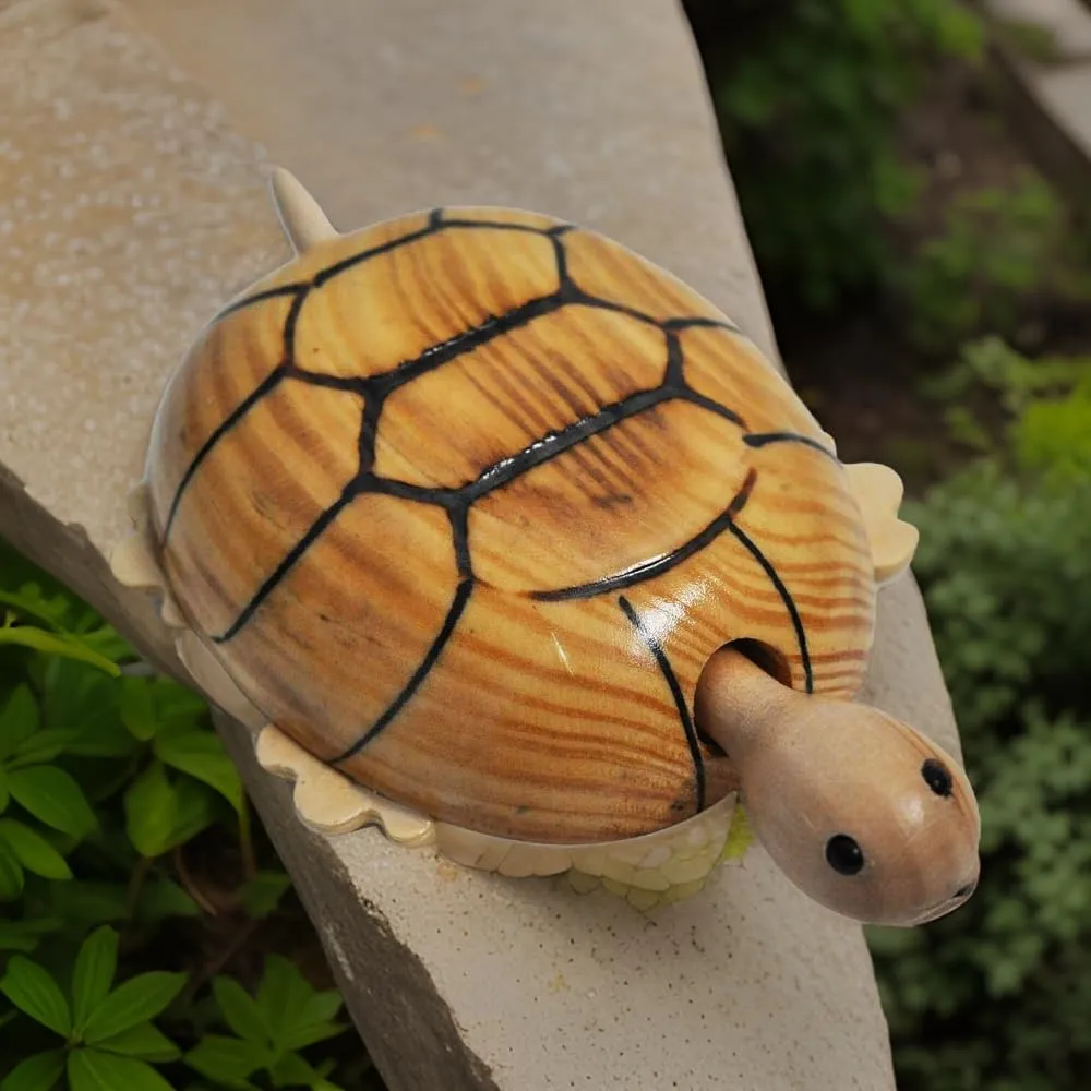 Salvus APP SOLUTIONS Charming Wooden Tortoise: A Perfect Blend of Home Decor and Playtime Fun