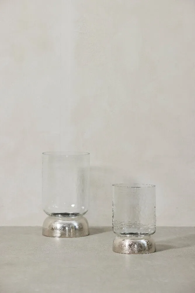 Sandia candlestick Ø16.5X28.7 cm, Silver/Clear