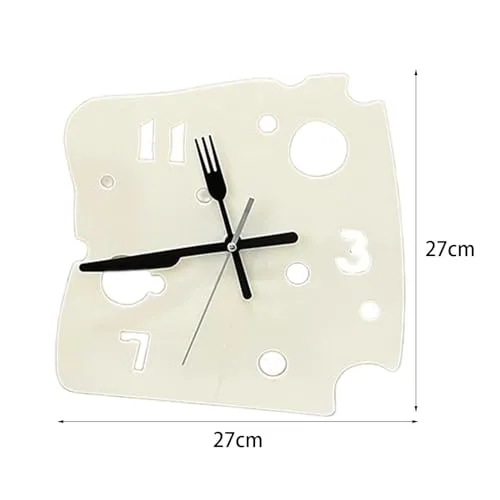 SECRET DESIRE Hanging Clock 27cmx27cm Mute Table Clock for Apartment Dining Room Farmhouse Milky White