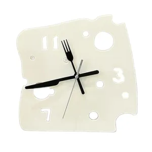SECRET DESIRE Hanging Clock 27cmx27cm Mute Table Clock for Apartment Dining Room Farmhouse Milky White