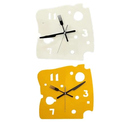 SECRET DESIRE Hanging Clock 27cmx27cm Mute Table Clock for Apartment Dining Room Farmhouse Milky White