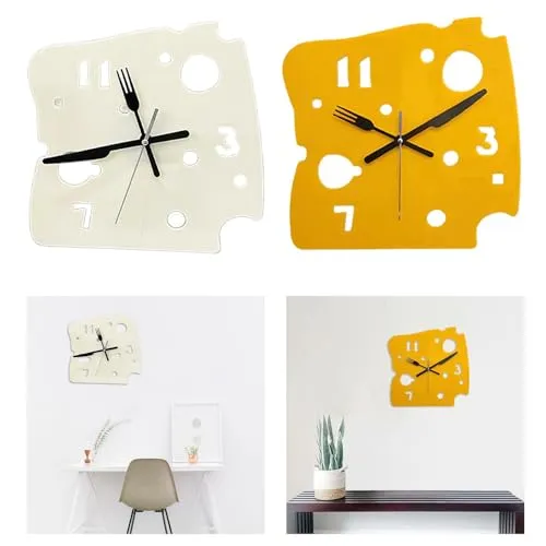 SECRET DESIRE Hanging Clock 27cmx27cm Mute Table Clock for Apartment Dining Room Farmhouse Milky White
