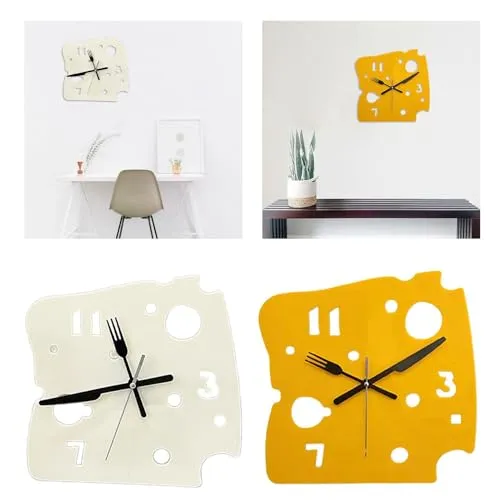 SECRET DESIRE Hanging Clock 27cmx27cm Mute Table Clock for Apartment Dining Room Farmhouse Milky White
