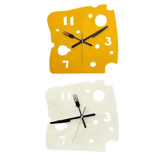 SECRET DESIRE Hanging Clock 27cmx27cm Mute Table Clock for Apartment Dining Room Farmhouse Milky White