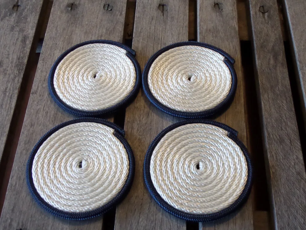 Set of 8 Coasters / Double Trimmed Two Color