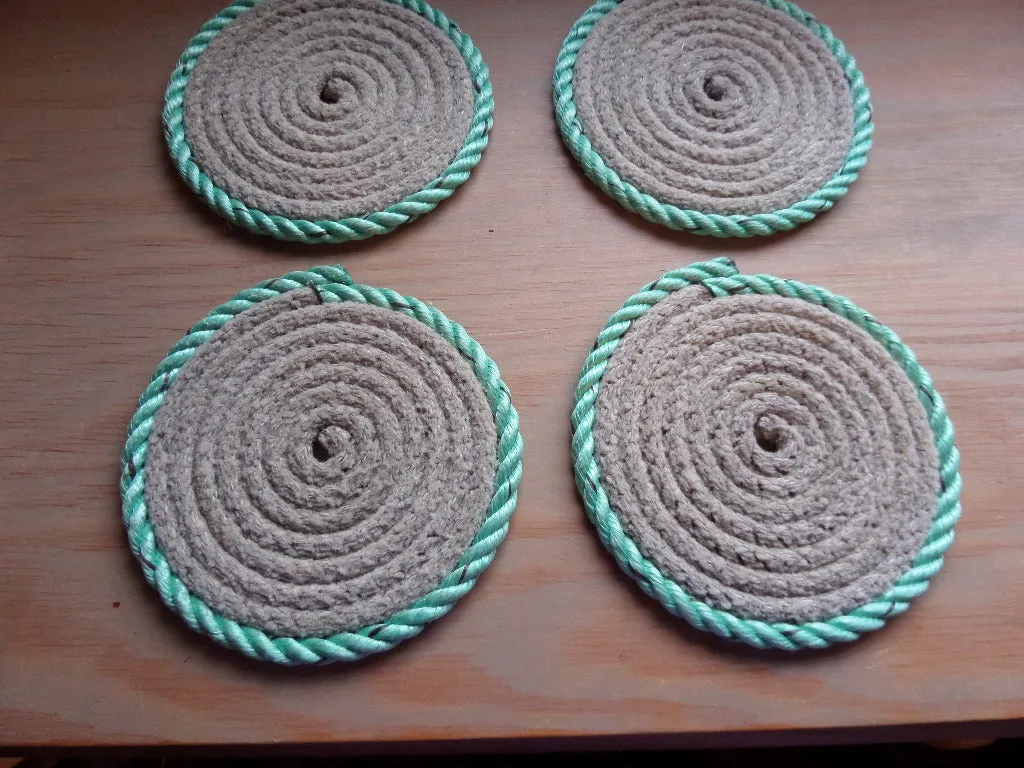 Set of 8 Coasters / Double Trimmed Two Color