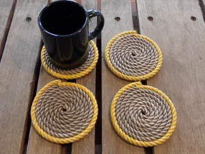 Set of 8 Coasters / Double Trimmed Two Color