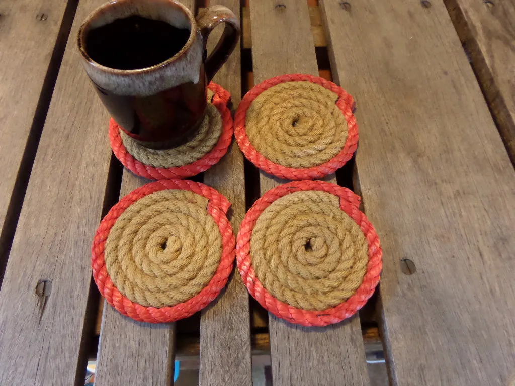Set of 8 Coasters / Double Trimmed Two Color