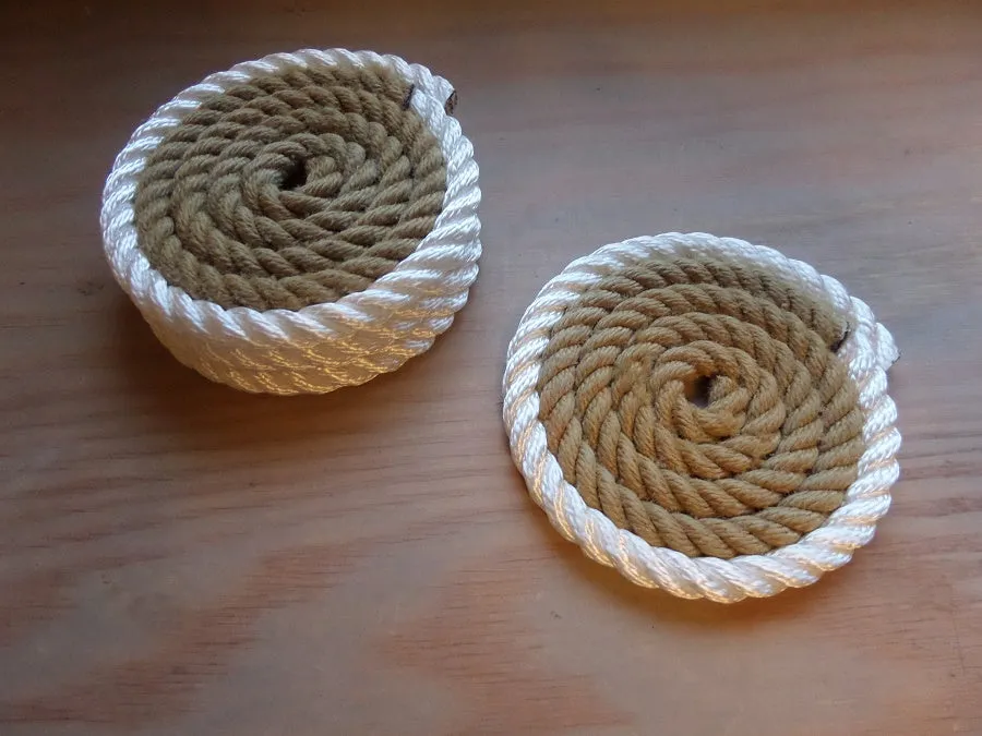 Set of 8 Coasters / Double Trimmed Two Color