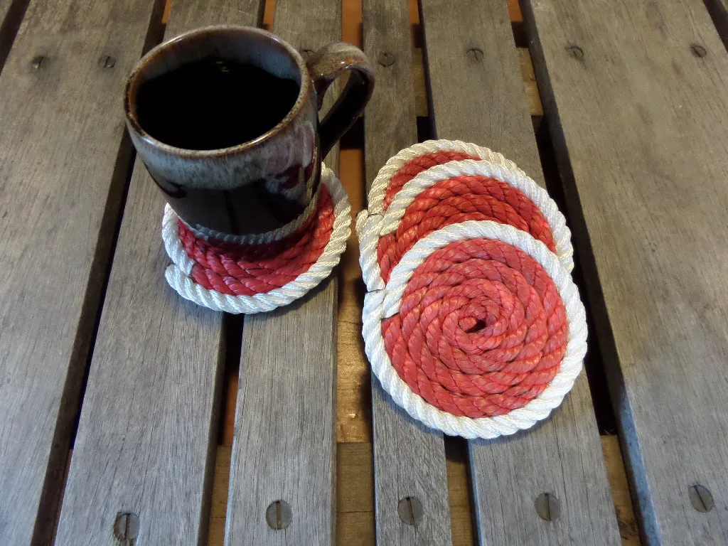 Set of 8 Coasters / Double Trimmed Two Color
