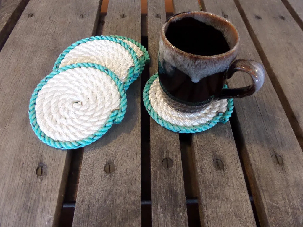 Set of 8 Coasters / Double Trimmed Two Color