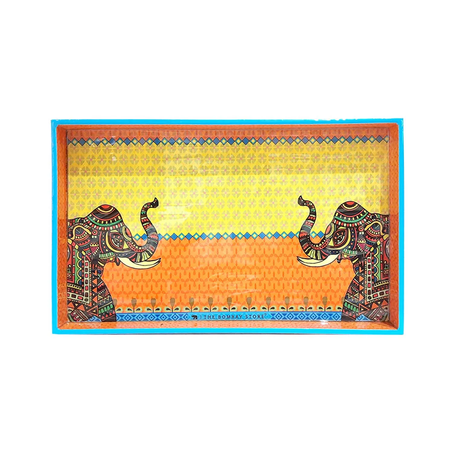Signature Elephant Rectangle Enamel Medium Tray
