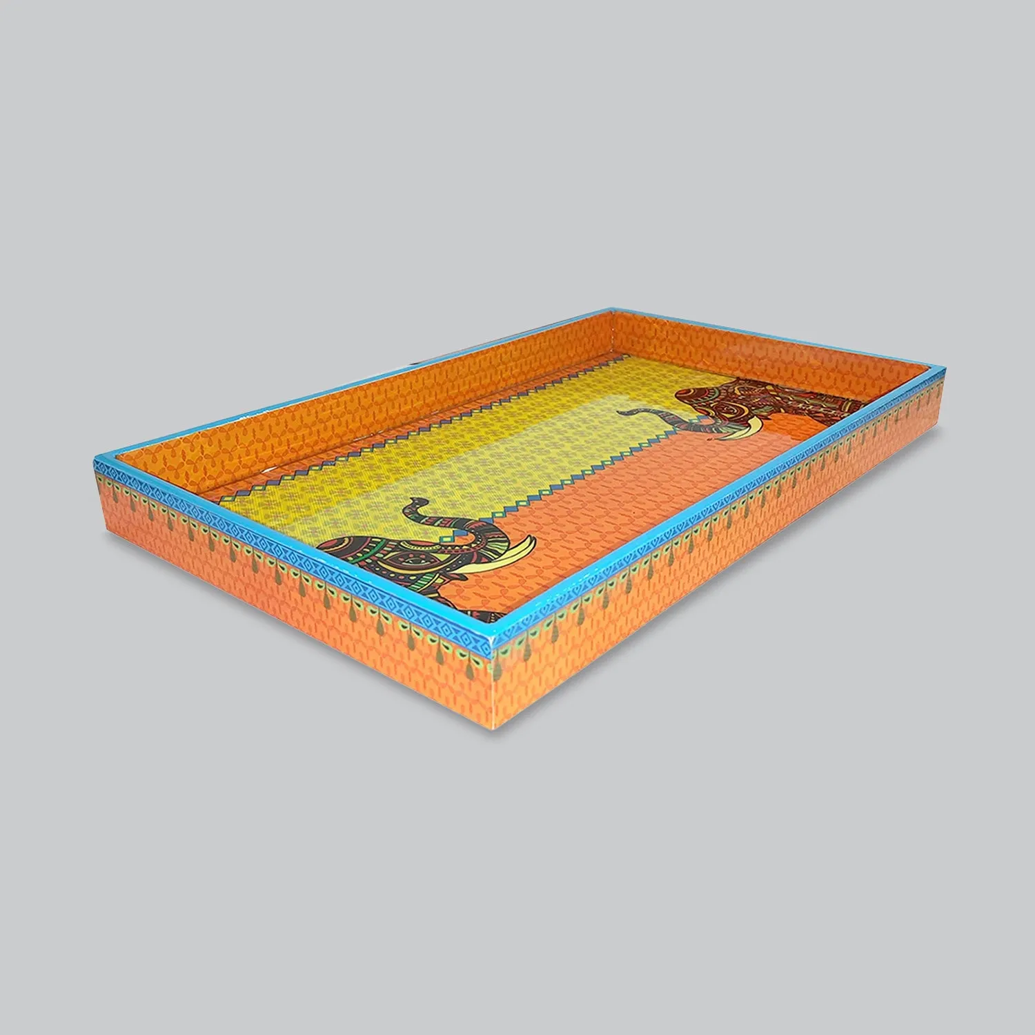 Signature Elephant Rectangle Enamel Medium Tray