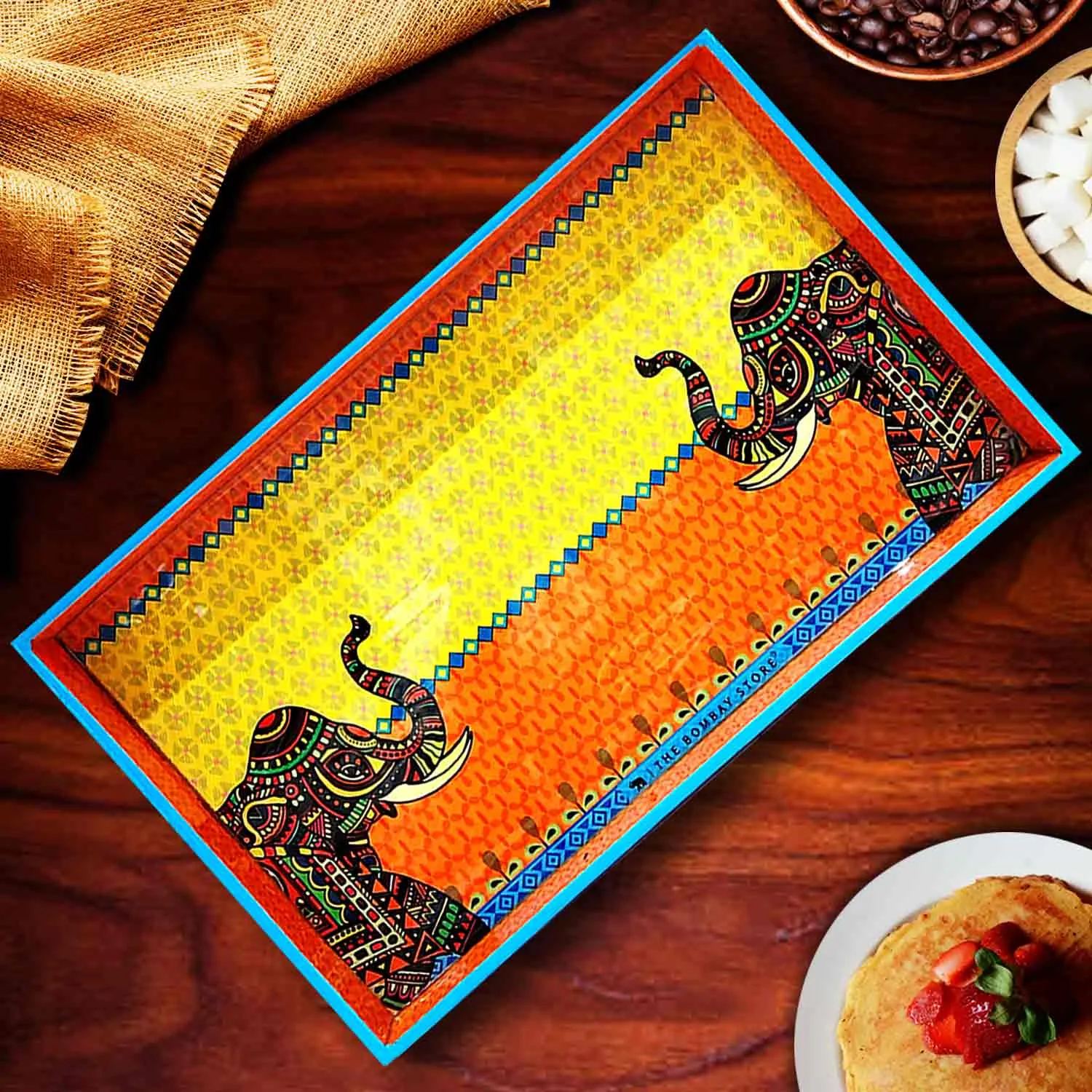 Signature Elephant Rectangle Enamel Medium Tray