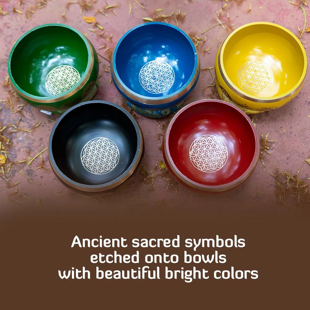 Singing Bowls Sacred Symbol Bowls |Sacred Symbol Yellow-35 inches