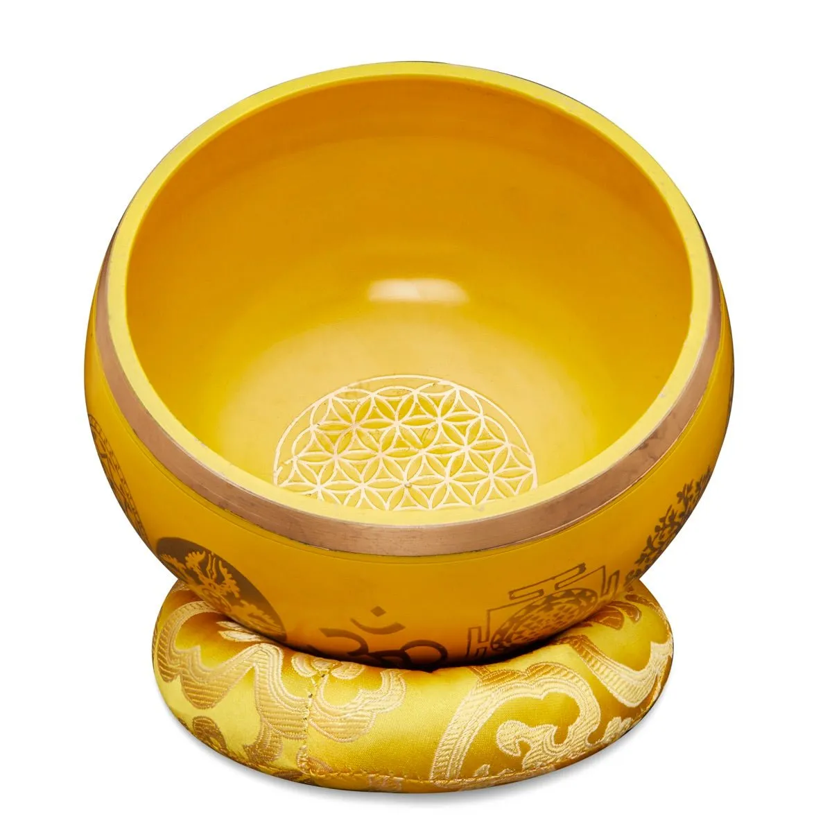 Singing Bowls Sacred Symbol Bowls |Sacred Symbol Yellow-35 inches