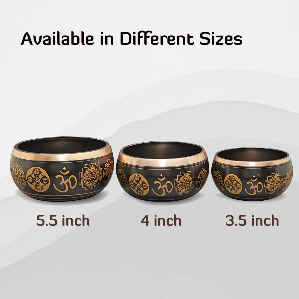 Singing Bowls Sacred Symbol Bowls |Sacred Symbol Yellow-35 inches