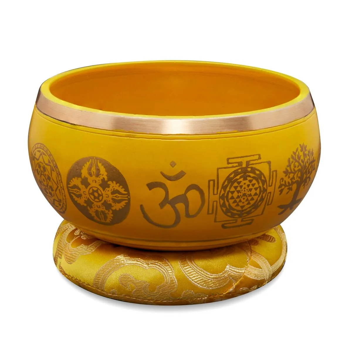 Singing Bowls Sacred Symbol Bowls |Sacred Symbol Yellow-35 inches