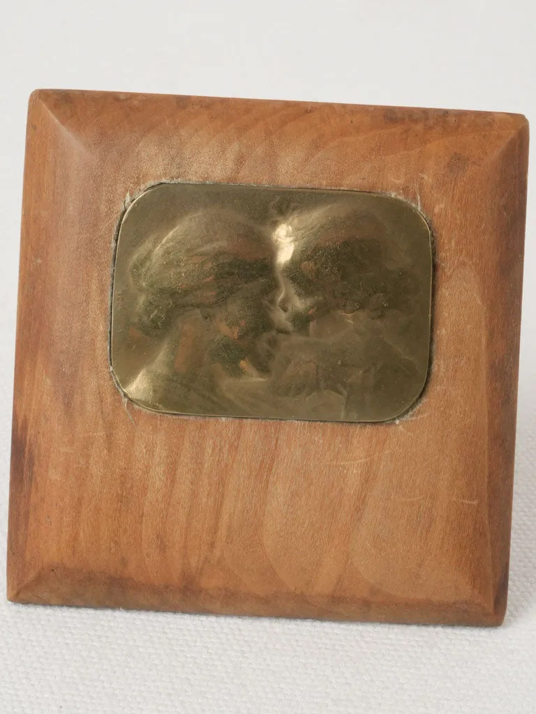 Small Bronze Relief "La Mère et l'Enfant" by Ovide Yencesse  (1869-1947) 3½"
