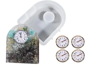 SNOOGG Pack of Five 8 INCH Deep Oval Shape with 4 Clock Silicone Heavy Duty Moulds Epoxy Resin Casting Resin Art DIY Project
