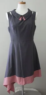 Soft Summer Gray Pink Retro Dress