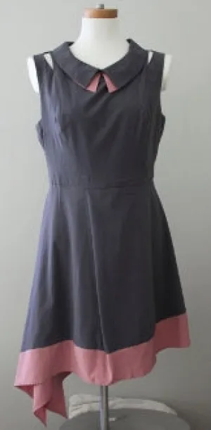 Soft Summer Gray Pink Retro Dress
