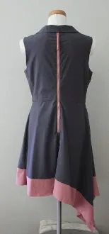 Soft Summer Gray Pink Retro Dress