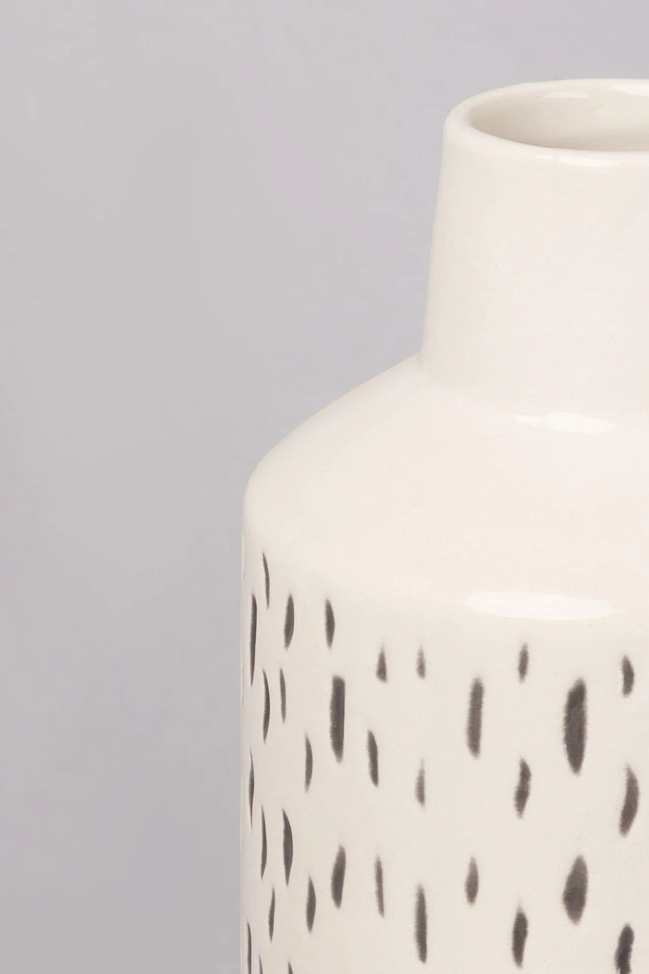 Spotted Cream Ceramic Vase