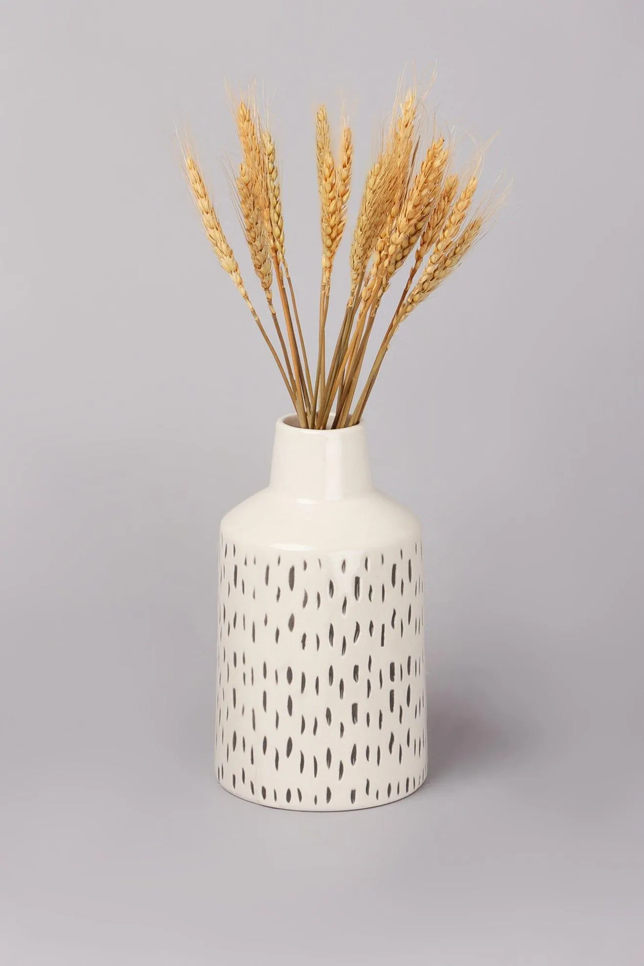 Spotted Cream Ceramic Vase