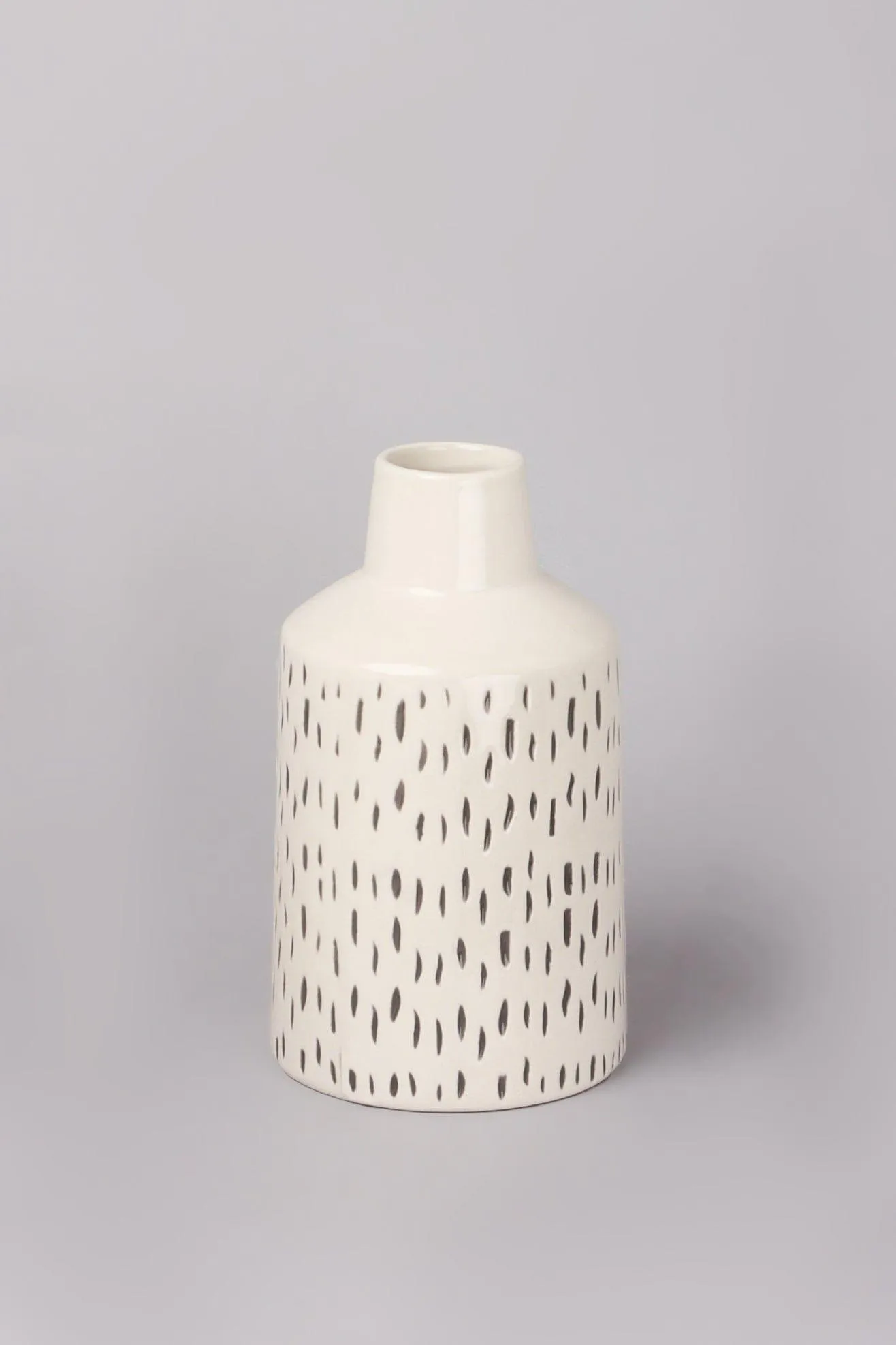 Spotted Cream Ceramic Vase