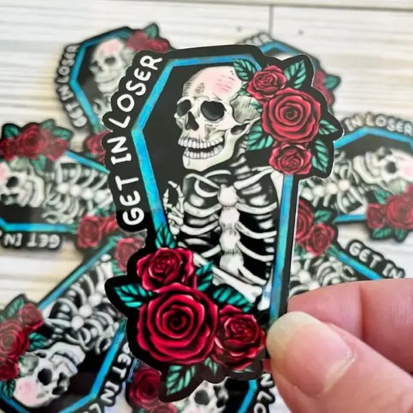 Sticker - Get In Loser Skull