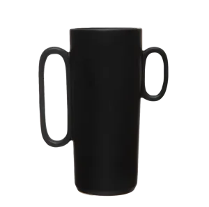 Stoneware Vase with Asymmetrical Handles