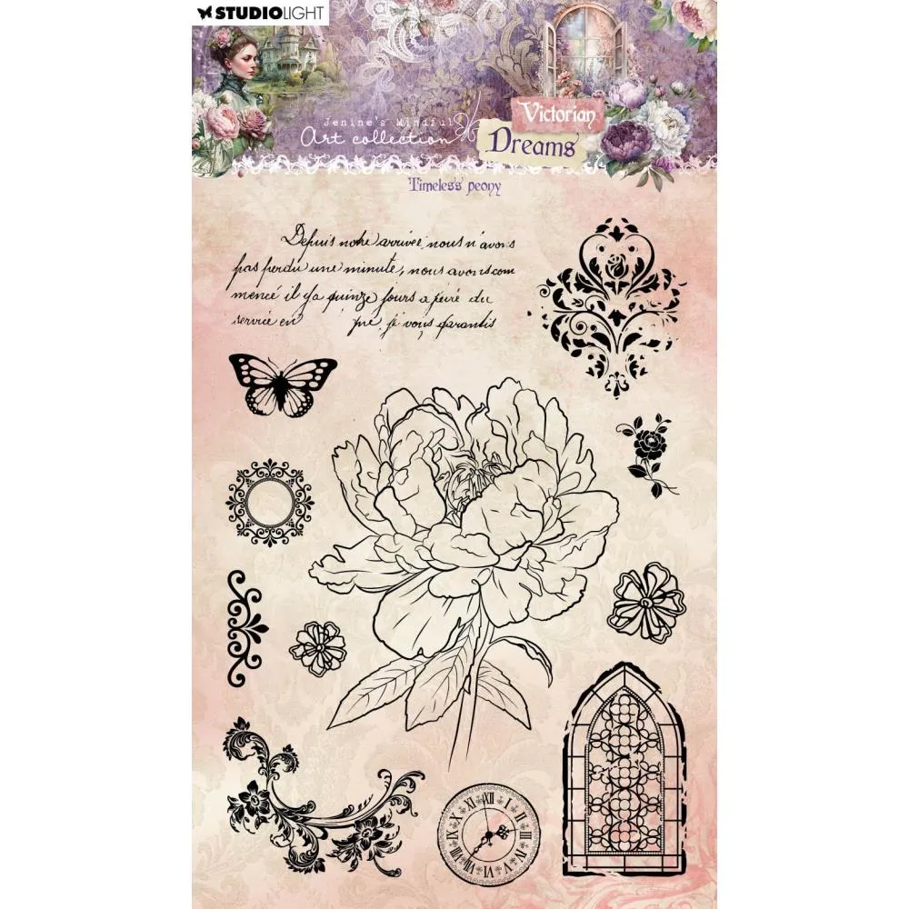 Studio Light Jenine's Mindful Art Clear Stamp Nr. 610, Timeless Peony