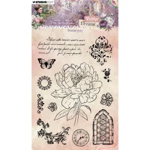 Studio Light Jenine's Mindful Art Clear Stamp Nr. 610, Timeless Peony