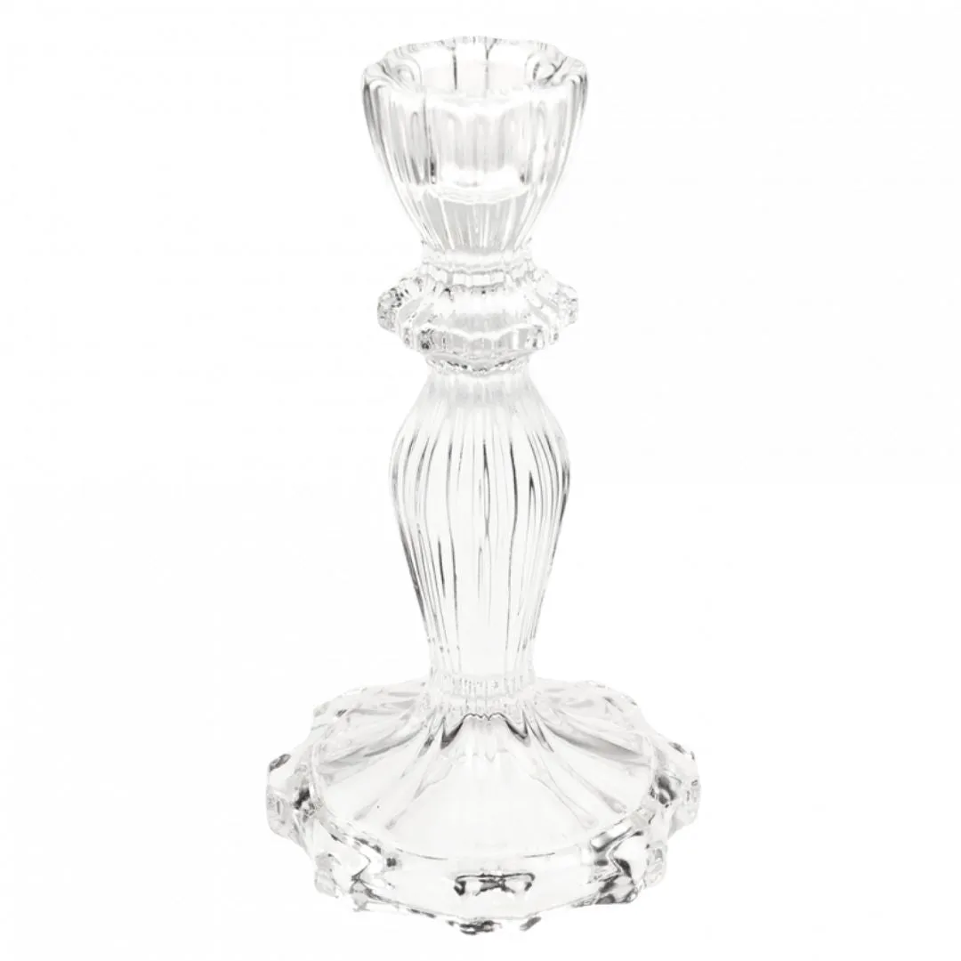 Tall Clear Glass Candle Holder
