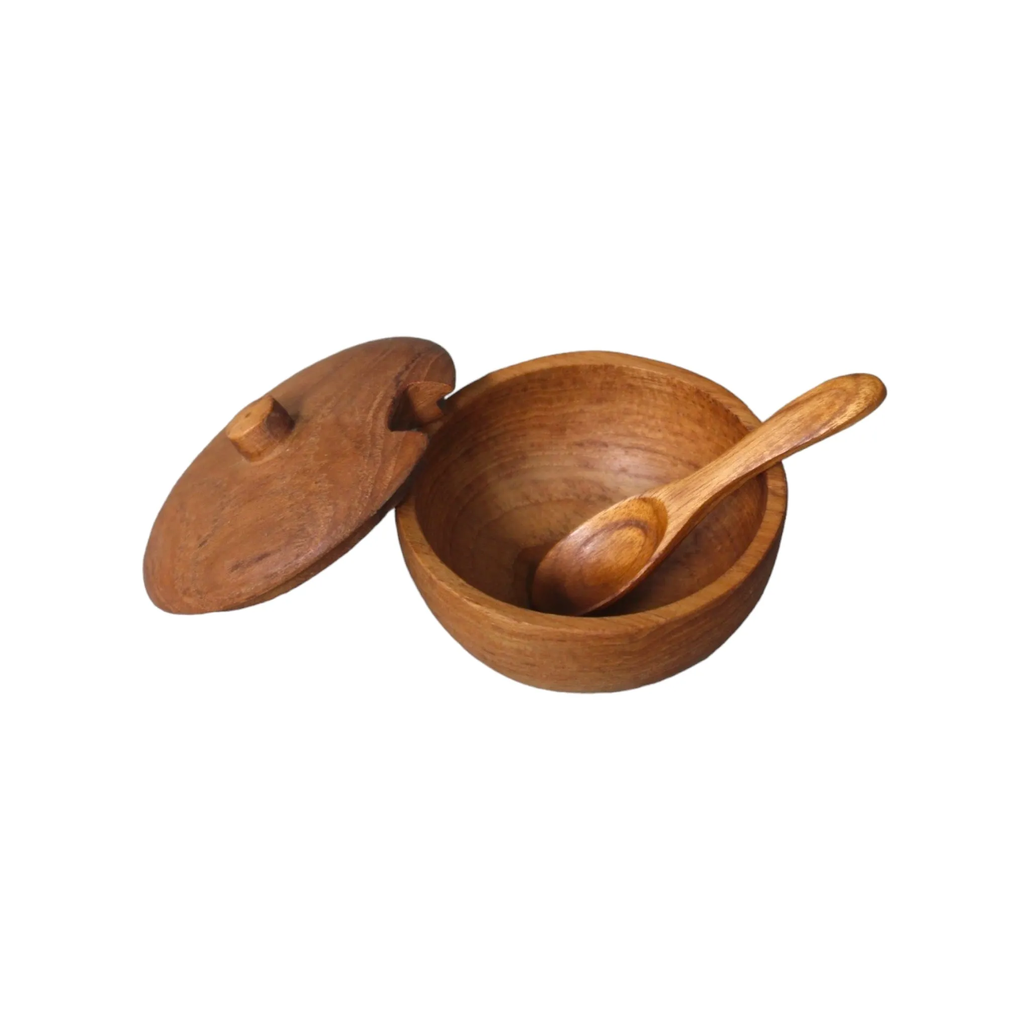 Teak Wood Condiment Spice Bowl