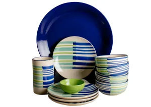 The Ray Soup & Salad Set - Indigo & Turquoise