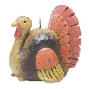 Tom Turkey Woodcut Candle