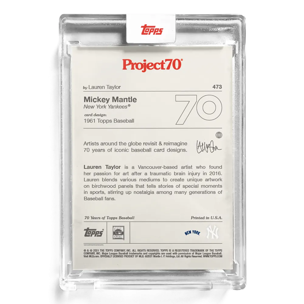 Topps Project 70 Card 473 - 1961 Mickey Mantle by Lauren Taylor! (Pop: 6302)