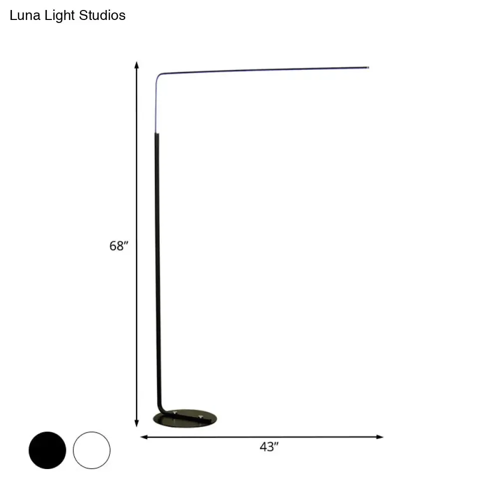 Triangle-Shaped Metallic LED Floor Lamp for Bedroom - Nordic Black/White Reading Light