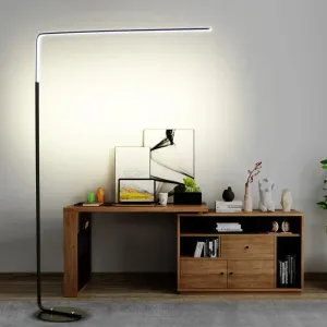 Triangle-Shaped Metallic LED Floor Lamp for Bedroom - Nordic Black/White Reading Light